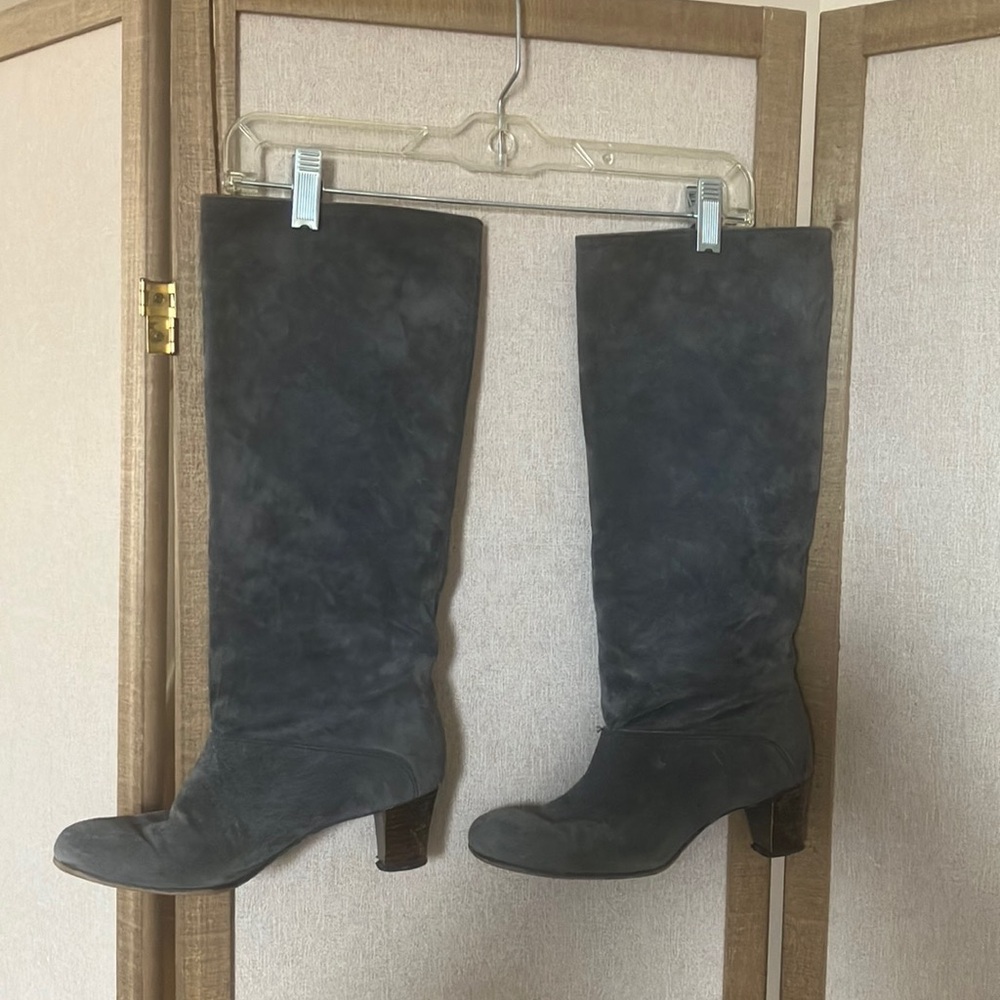 Women's grey hush puppies Suede Knee-High Boots 7.5
